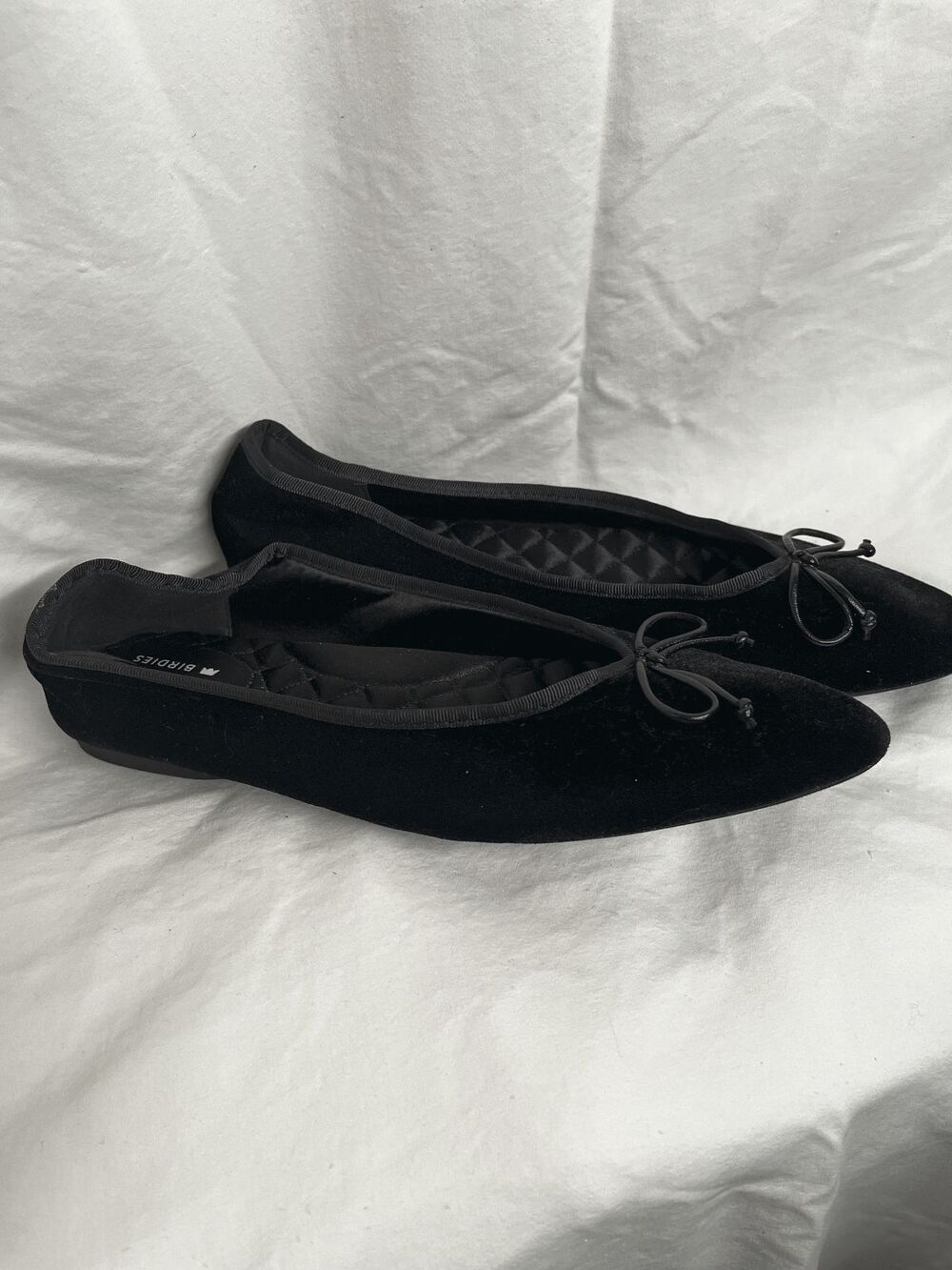 The Hummingbird BIRDIES Velvet Black Flats ballet shoes SIZE US 8.5 - Picture 3 of 7